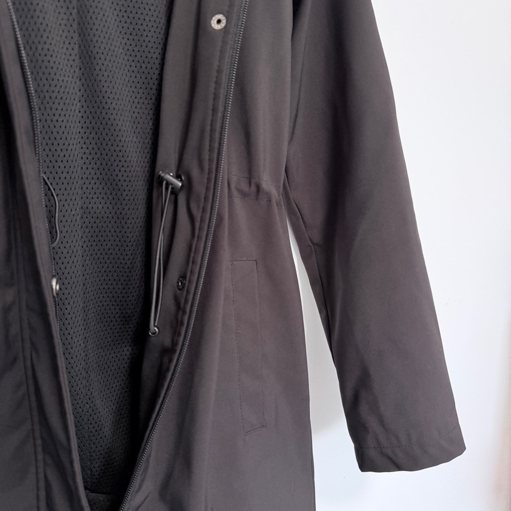 Joe Fresh Black Waterproof Hooded Trench Coat - Picture 3 of 4